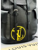 (LIKE NEW) 2023 MICROCHIP LOUIS VUITTON LIMITED EDITION CHRISTOPHER BACKPACK WITH LV LOGO IN BLACK EPI LEATHER