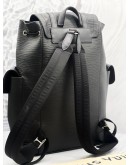 (LIKE NEW) 2023 MICROCHIP LOUIS VUITTON LIMITED EDITION CHRISTOPHER BACKPACK WITH LV LOGO IN BLACK EPI LEATHER