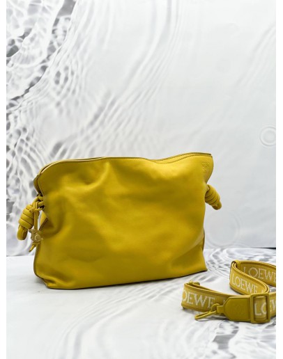 LOEWE MEDIUM FLAMENCO CLUTCH / CROSSBODY BAG IN MUSTARD YELLOW NAPPA CALFSKIN LEATHER 