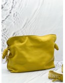 LOEWE MEDIUM FLAMENCO CLUTCH / CROSSBODY BAG IN MUSTARD YELLOW NAPPA CALFSKIN LEATHER 