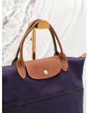 LONGCHAMP LE PLIAGE EXPANDABLE TREVAL BAG MEDIUM SIZE IN PRUPLE NYLON 