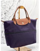 LONGCHAMP LE PLIAGE EXPANDABLE TREVAL BAG MEDIUM SIZE IN PRUPLE NYLON 