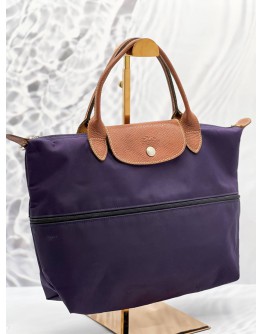 LONGCHAMP LE PLIAGE EXPANDABLE TREVAL BAG MEDIUM SIZE IN PRUPLE NYLON 