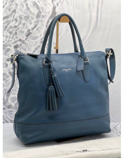 COACH RORY LEGACY TOTE HANDLE BAG IN BLUE LEATHER