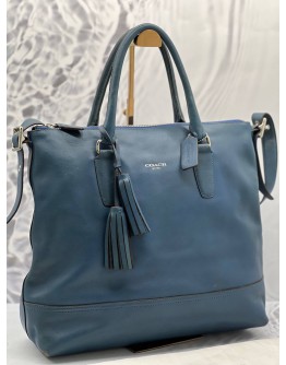 COACH RORY LEGACY TOTE HANDLE BAG IN BLUE LEATHER