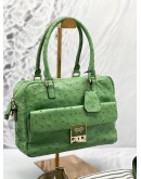 ANYA HINDMARCH CARKER GREEN OSRICH LEATHER HANDLE BAG WITH 2 STRAP 