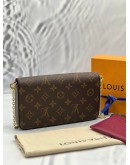 (LIKE NEW) 2023 MICORHICP LOUIS VUITTON FELICIE FLAP BAG IN BROWN MONOGRAM CANVAS -FULL SET-  