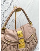 MIU MIU PINK MATELASSE LUX LEATHER HOBO BAG GHW 