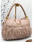 MIU MIU PINK MATELASSE LUX LEATHER HOBO BAG GHW 