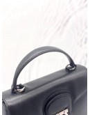 (LIKE NEW) SALVATORE FERRAGAMO BLACK LEATHER KELLY TOP HANDLE BAG 