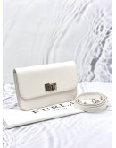 (LIKE NEW) FURLA SHOULDER BAG EAW4A LEATHER WHITE FITTINGS 2WAY CLUTCH TURN LOCK