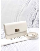 (LIKE NEW) FURLA SHOULDER BAG EAW4A LEATHER WHITE FITTINGS 2WAY CLUTCH TURN LOCK