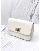 (LIKE NEW) FURLA SHOULDER BAG EAW4A LEATHER WHITE FITTINGS 2WAY CLUTCH TURN LOCK