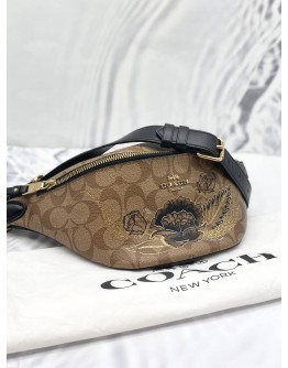 (LIKE NEW) COACH SIGNATURE CHELSEA BELT WAIST BAG WITH GOLD HARWARE 