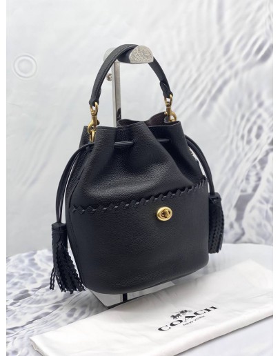 (LIKE NEW) COACH LORA BUCKET BAG WITH WHIPSTITCH BLACK