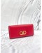 (LIKE NEW) SALVATORE FERRAGAMO RED LEATHER DOUBLE GANCIO CONTINENTAL WALLET