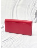 (LIKE NEW) SALVATORE FERRAGAMO RED LEATHER DOUBLE GANCIO CONTINENTAL WALLET