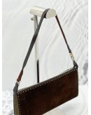 SALVATORE FERRAGAMO BROWN SUEDE LEATEHR SHOULDER BAG