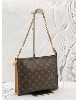 (LIKE NEW) 2024 MICROCHIP LOUIS VUITTON TOILETRY POUCH ON CHAIN (RARE PIECE) IN MONOGRAM CANVAS 