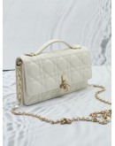 2022 CHRISTIAN DIOR MY DIOR TOP HANDLE BAG WITH WHITE CANNAGE QUILTED LAMBSKIN LEATHER 