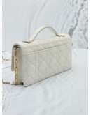 2022 CHRISTIAN DIOR MY DIOR TOP HANDLE BAG WITH WHITE CANNAGE QUILTED LAMBSKIN LEATHER 