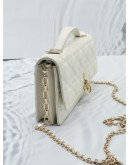 2022 CHRISTIAN DIOR MY DIOR TOP HANDLE BAG WITH WHITE CANNAGE QUILTED LAMBSKIN LEATHER 