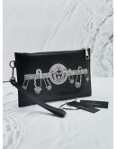 VERSACE GIANNI MEDUSA BLACK LEATHER CLUTCH