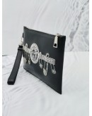 VERSACE GIANNI MEDUSA BLACK LEATHER CLUTCH