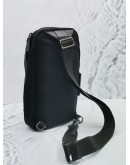 TUMI HARRISON GREGORY SLING BAG IN BLACK NYLON WITH LEATHER TRIM 