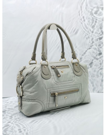 TOD'S GREY NYLON TOP HANDLE BAG 