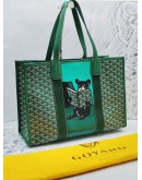 (UNUSED) 2022 GOYARD VILLETTE MM TOTE SHOULDER BAG IN GREEN GOYARDINE CANVAS/ LEATHER