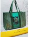 (UNUSED) 2022 GOYARD VILLETTE MM TOTE SHOULDER BAG IN GREEN GOYARDINE CANVAS/ LEATHER