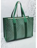 (UNUSED) 2022 GOYARD VILLETTE MM TOTE SHOULDER BAG IN GREEN GOYARDINE CANVAS/ LEATHER