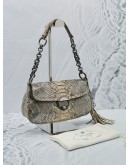 PRADA PYTHON LEATHER SHOULDER BAG IN GREY / BEIGE