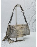 PRADA PYTHON LEATHER SHOULDER BAG IN GREY / BEIGE