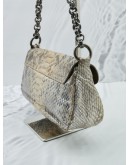 PRADA PYTHON LEATHER SHOULDER BAG IN GREY / BEIGE