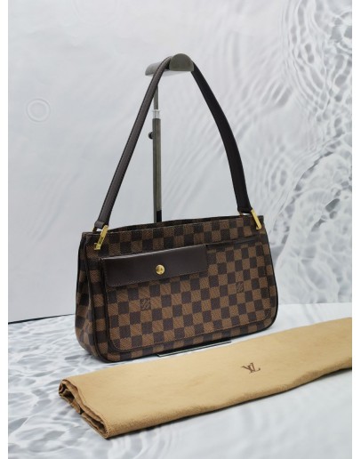 LOUIS VUITTON AUBAGNE SHOULDER BAG IN BROWN DAMIER EBENE CANVAS GHW