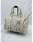 VERSACE METALLIC SILVER SIGNATURE CANVAS / LEATHER HANDLE BAG  