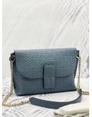 LOEWE AVENUS ANGRAM EMBOSSED LEATHER CROSSBODY BAG GHW IN BLUE COLOR