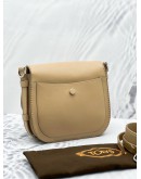 TOD'S DOUBLE T BROWN SMOOTH LEATHER CROSSBODY BAG