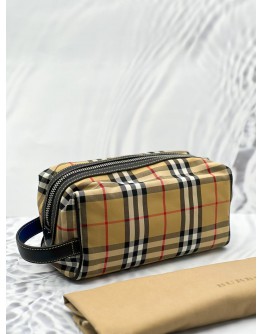 (LIKE NEW) BURBERRY SIGNATURE NOVA CHECK CANVAS POUCH