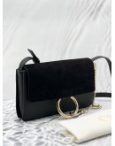 (LIKE NEW) CHLOE SMALL FAYE BLACK IN SUEDE LEATHER CROSSBODY BAG 