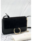 (LIKE NEW) CHLOE SMALL FAYE BLACK IN SUEDE LEATHER CROSSBODY BAG 