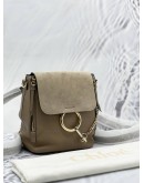 (LIKE NEW) CHLOE FAYE SMALL BACKPACK GREY SUEDE / LEATHER