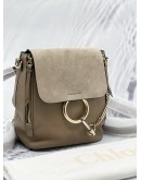 (LIKE NEW) CHLOE FAYE SMALL BACKPACK GREY SUEDE / LEATHER