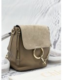 (LIKE NEW) CHLOE FAYE SMALL BACKPACK GREY SUEDE / LEATHER