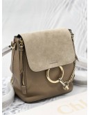 (LIKE NEW) CHLOE FAYE SMALL BACKPACK GREY SUEDE / LEATHER