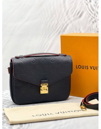 (LIKE NEW) 2023 MICROCHIP LOUIS VUITTON METIS NAVY BLUE MONOGRAM EMPREINTE LEATHER WITH STRAP -FULL SET-