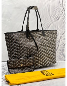 (LIKE NEW) GOYARD ST SAINT LOUIS TOTE SHOULDER BAG IN PM GOYARDINE CANVAS / LEATHER