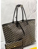 (LIKE NEW) GOYARD ST SAINT LOUIS TOTE SHOULDER BAG IN PM GOYARDINE CANVAS / LEATHER